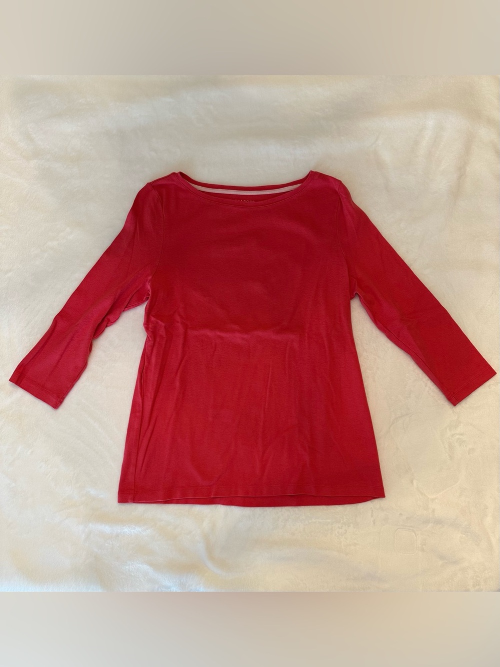 Women’s Pink 3/4 Length Sleeve Crewneck Top